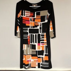 Banana Republic Women’s 3/4 Sleeve Size XS, Geometric Print Retro look  Dress